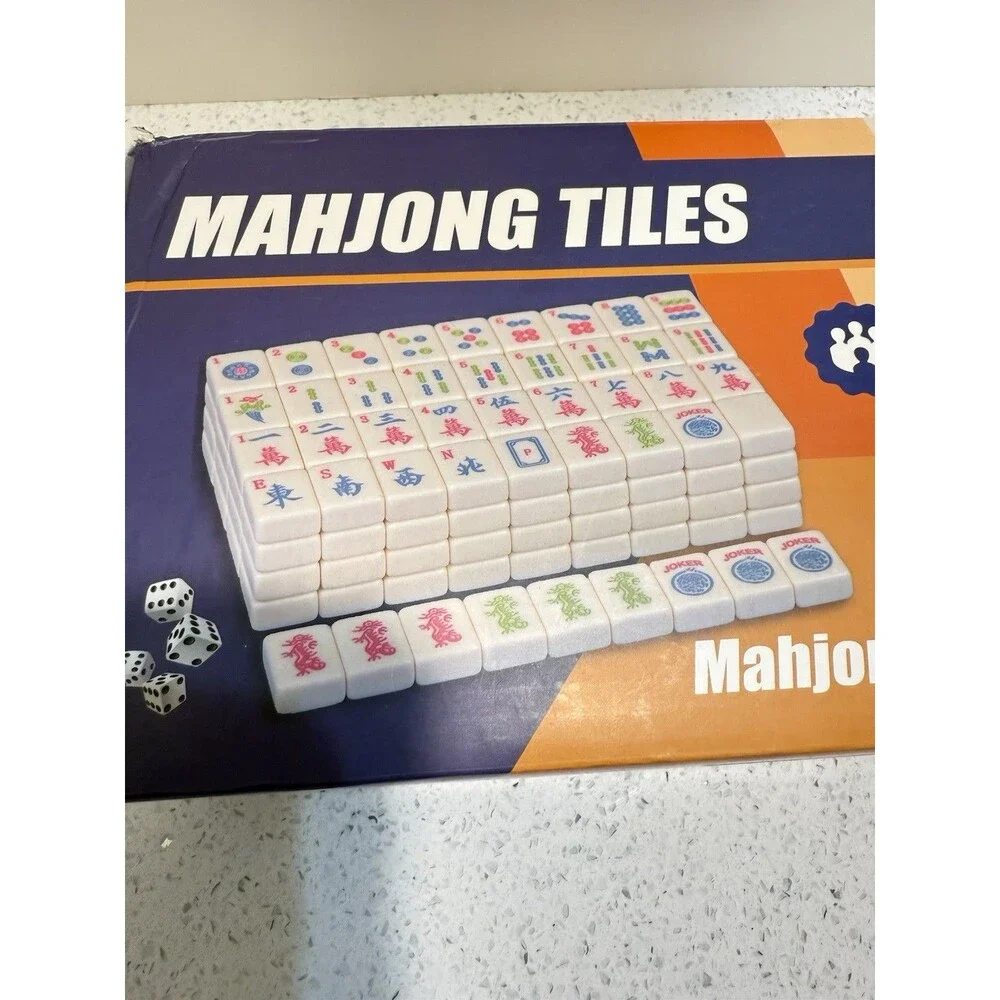 American 1.2” Mahjong Game 166 Tile Set Pink Color Tiles Only Dice